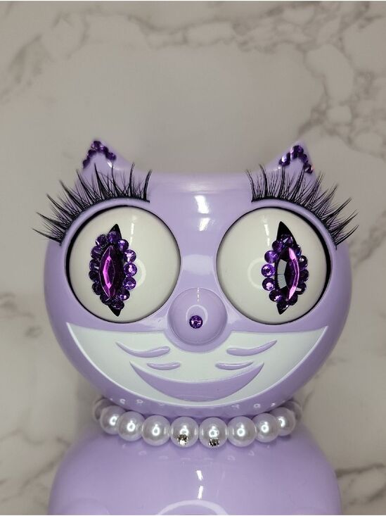 Kit-Cat Klock Other - RARE RETIRED Jeweled Pastel Lilac Lady Kit Kat Cat Klock Clock